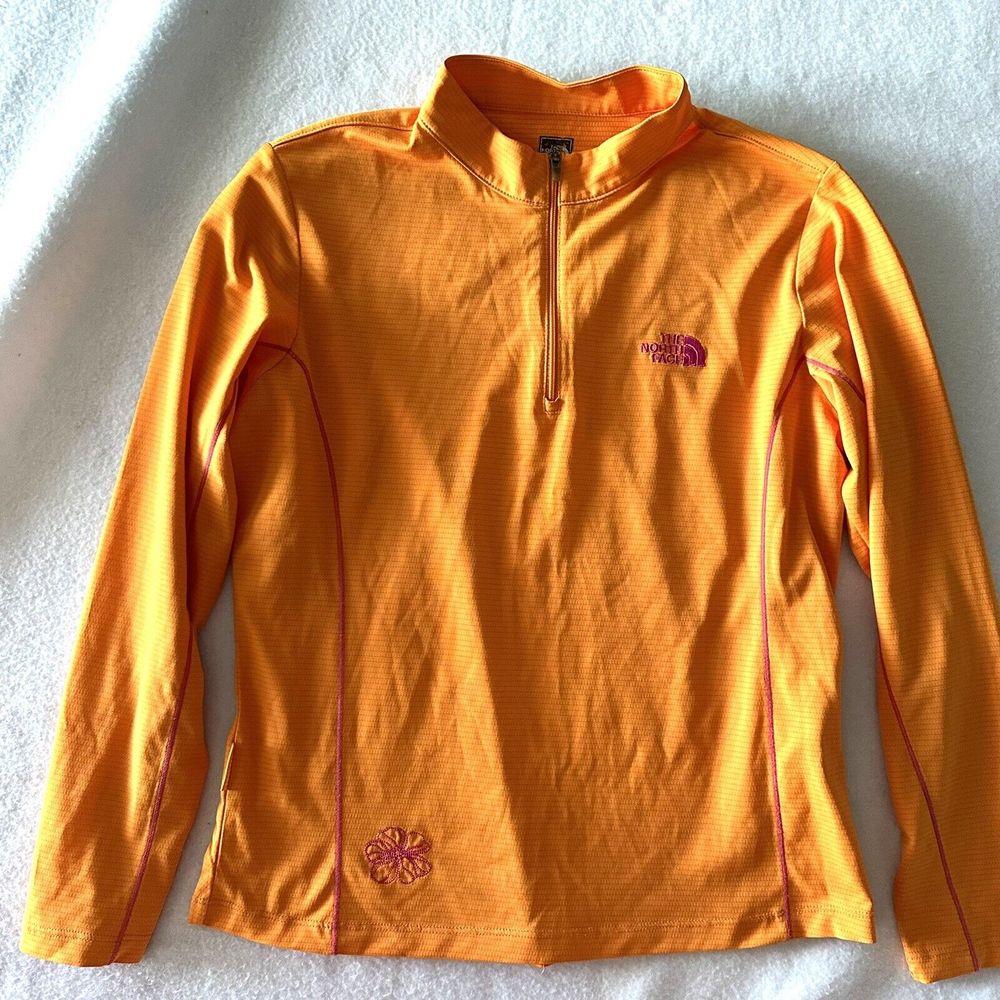 The North Face Kids K-Tekware Large L/90 Girls Base Layer Swim Shirt Orange Pink
